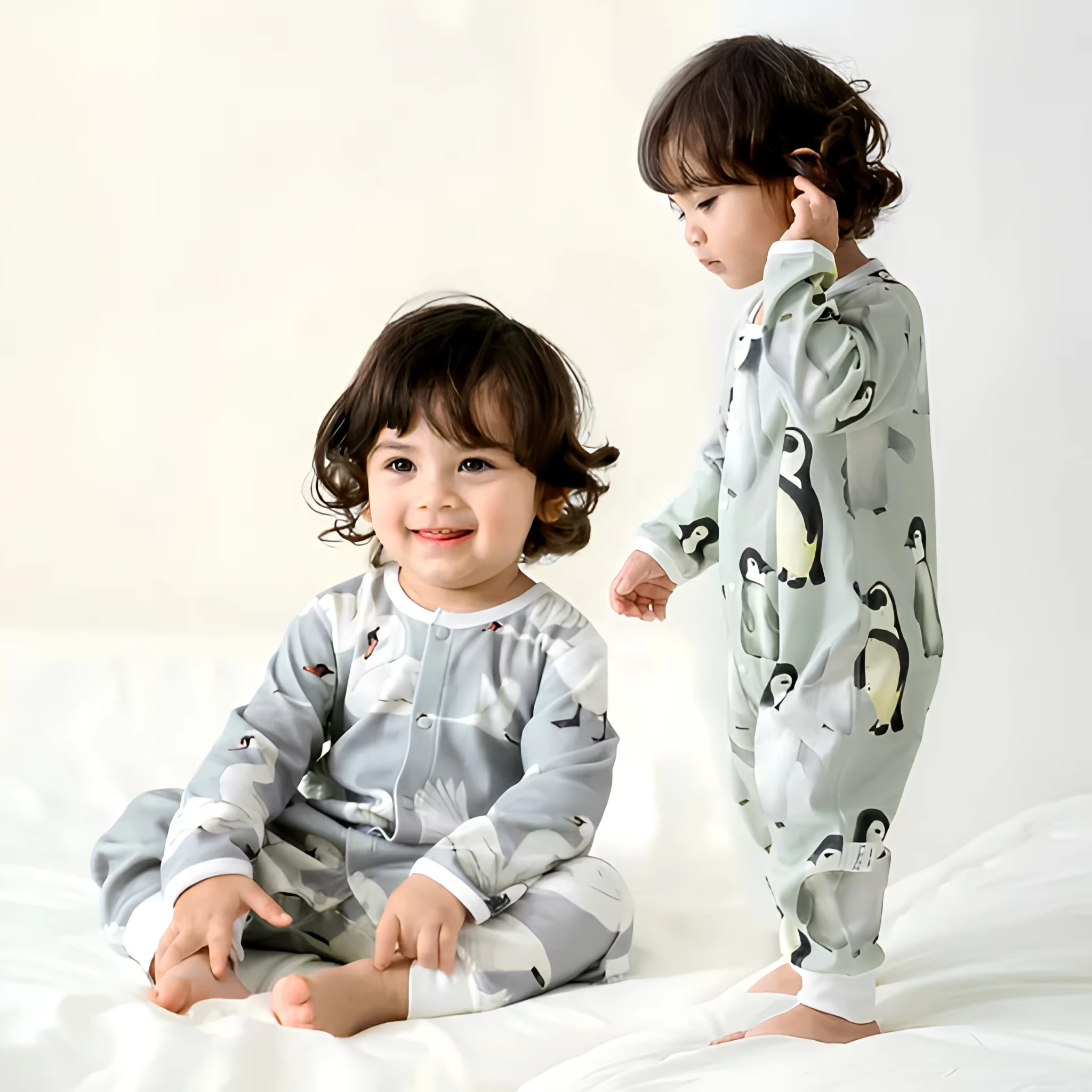 Artistic Animal Series, 5-pack, Baby Organic Cotton Long-Sleeve Romper.