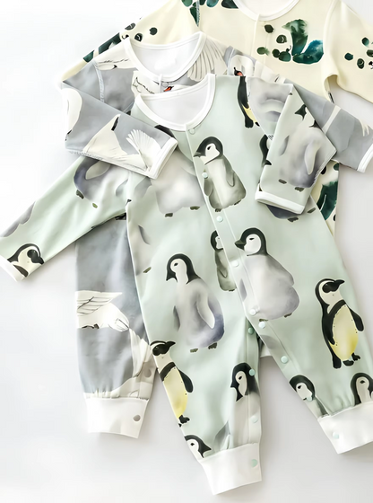 Artistic Animal Series, 5-pack, Baby Organic Cotton Long-Sleeve Romper.