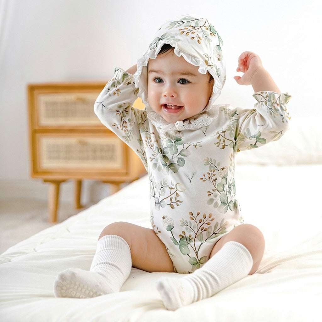 Alice's Secret Garden Vintage Lace-Collar Long-Sleeve Bodysuit