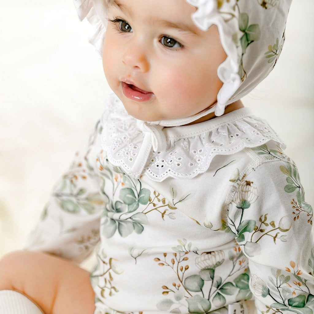 Alice's Secret Garden Vintage Lace-Collar Long-Sleeve Bodysuit