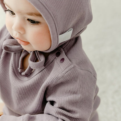 Infant Striped Long Sleeve Romper | 100% Pure Cotton Seamless Bodysuit for Baby - Optional Matching Bonnet Set