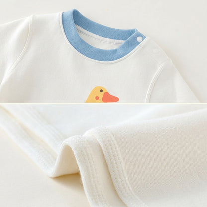"Swimming Ducklings" Premium Soothing Elastic Cotton Baby Bodysuit