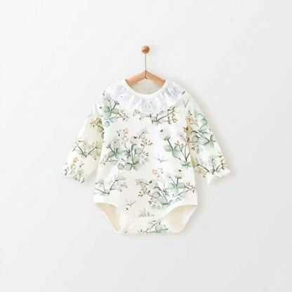 Alice's Secret Garden Vintage Lace-Collar Long-Sleeve Bodysuit