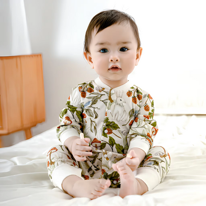 Bunny Cotton: Berry Forest Vintage Long-Sleeve Romper
