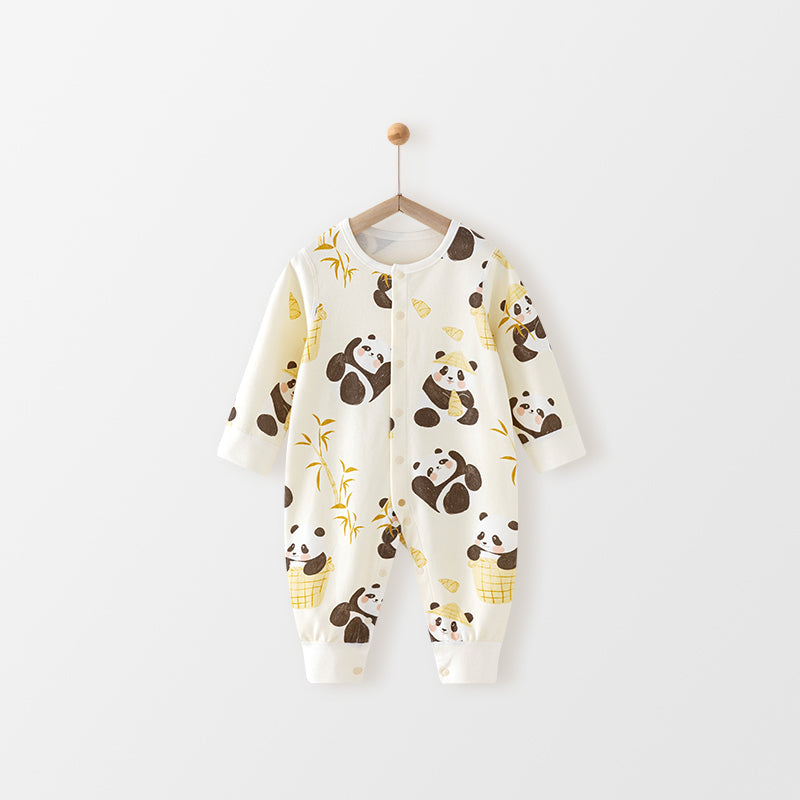 Baby Vintage Floral Manor Cloud-Soft Bunny Cotton Romper, 5-Pack.
