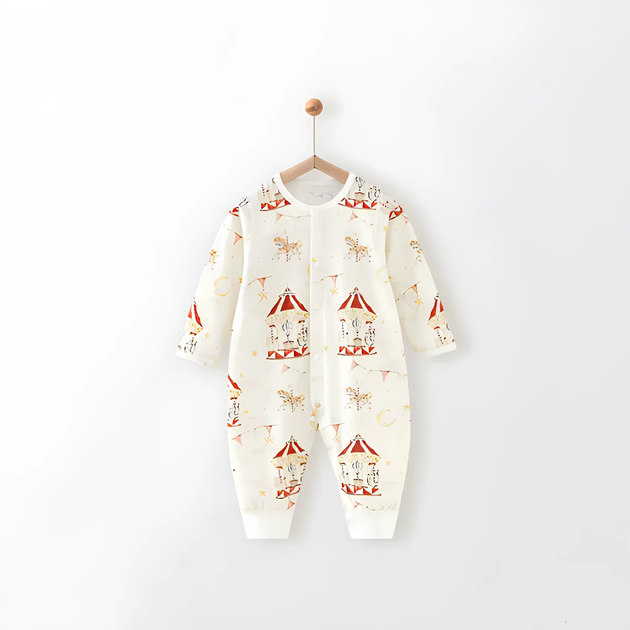 Artistic Animal Series, 5-pack, Baby Organic Cotton Long-Sleeve Romper.