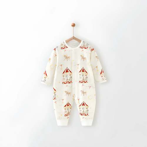 Carousel Print Cotton Onesie