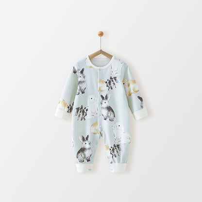 Baby "Cuddly Bunny" Cloud-Soft Bunny Cotton Romper - Optional Matching Bonnet Set