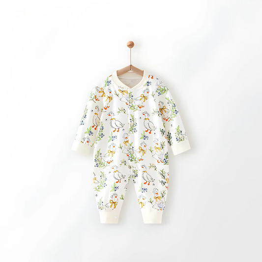 Baby "Goose Island Paradise" Premium Bunny Cotton Romper