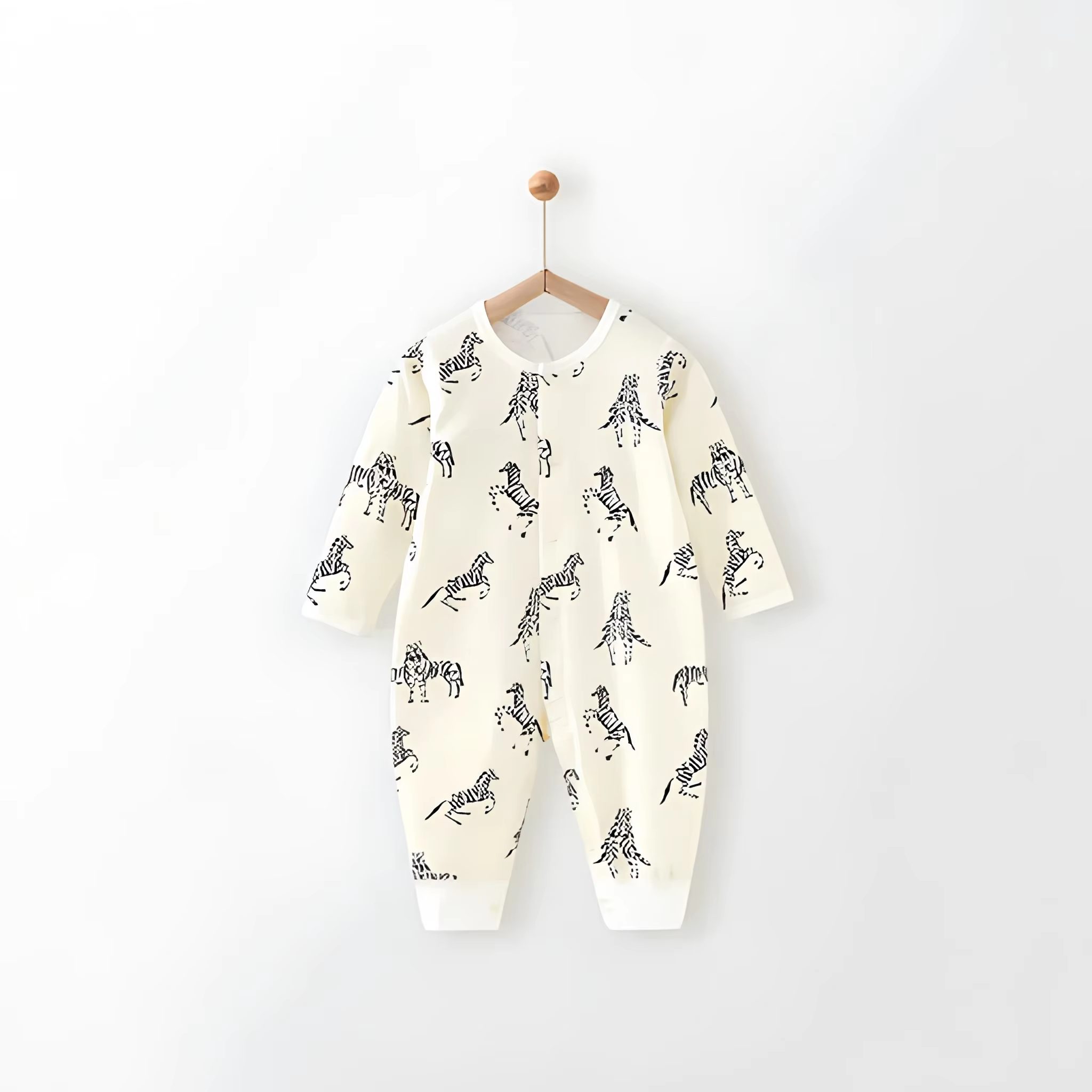Artistic Animal Series, 5-pack, Baby Organic Cotton Long-Sleeve Romper.