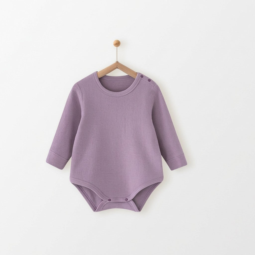Infant Striped Long Sleeve Romper | 100% Pure Cotton Seamless Bodysuit for Baby - Optional Matching Bonnet Set
