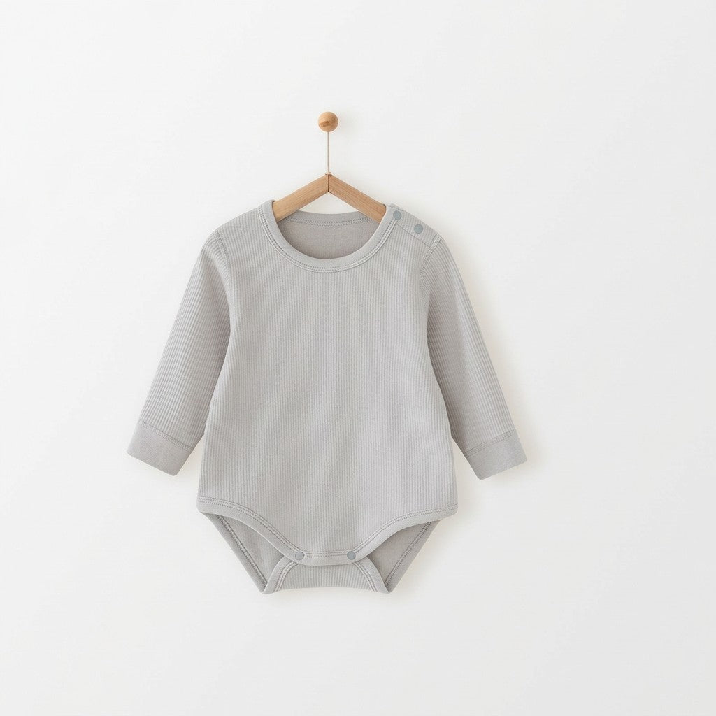 Infant Striped Long Sleeve Romper | 100% Pure Cotton Seamless Bodysuit for Baby - Optional Matching Bonnet Set