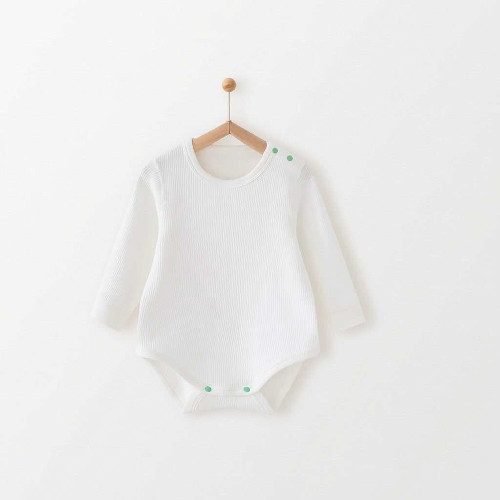 Infant Striped Long Sleeve Romper | 100% Pure Cotton Seamless Bodysuit for Baby - Optional Matching Bonnet Set