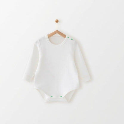 Infant Striped Long Sleeve Romper | 100% Pure Cotton Seamless Bodysuit for Baby - Optional Matching Bonnet Set