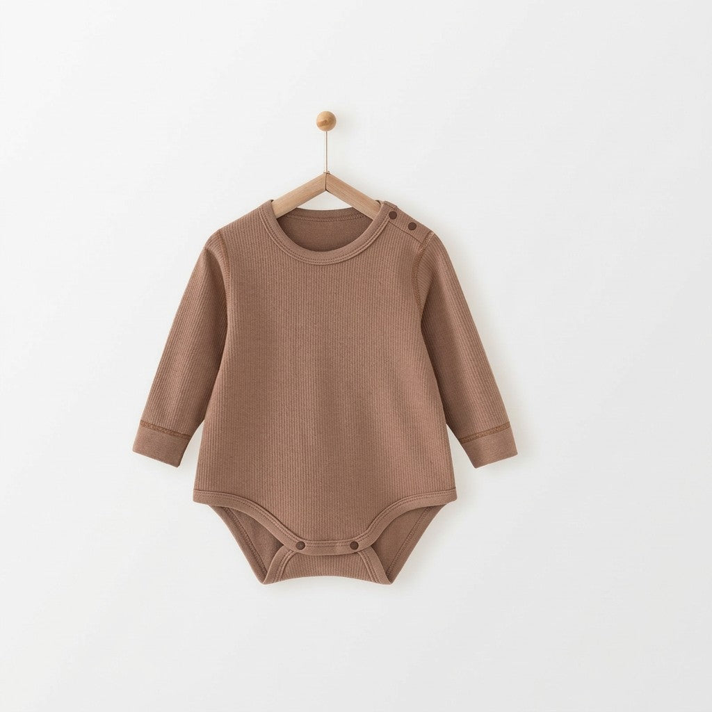 Infant Striped Long Sleeve Romper | 100% Pure Cotton Seamless Bodysuit for Baby - Optional Matching Bonnet Set